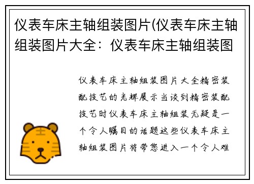 仪表车床主轴组装图片(仪表车床主轴组装图片大全:仪表车床主轴组装图片:精密装配技艺的光辉展示)